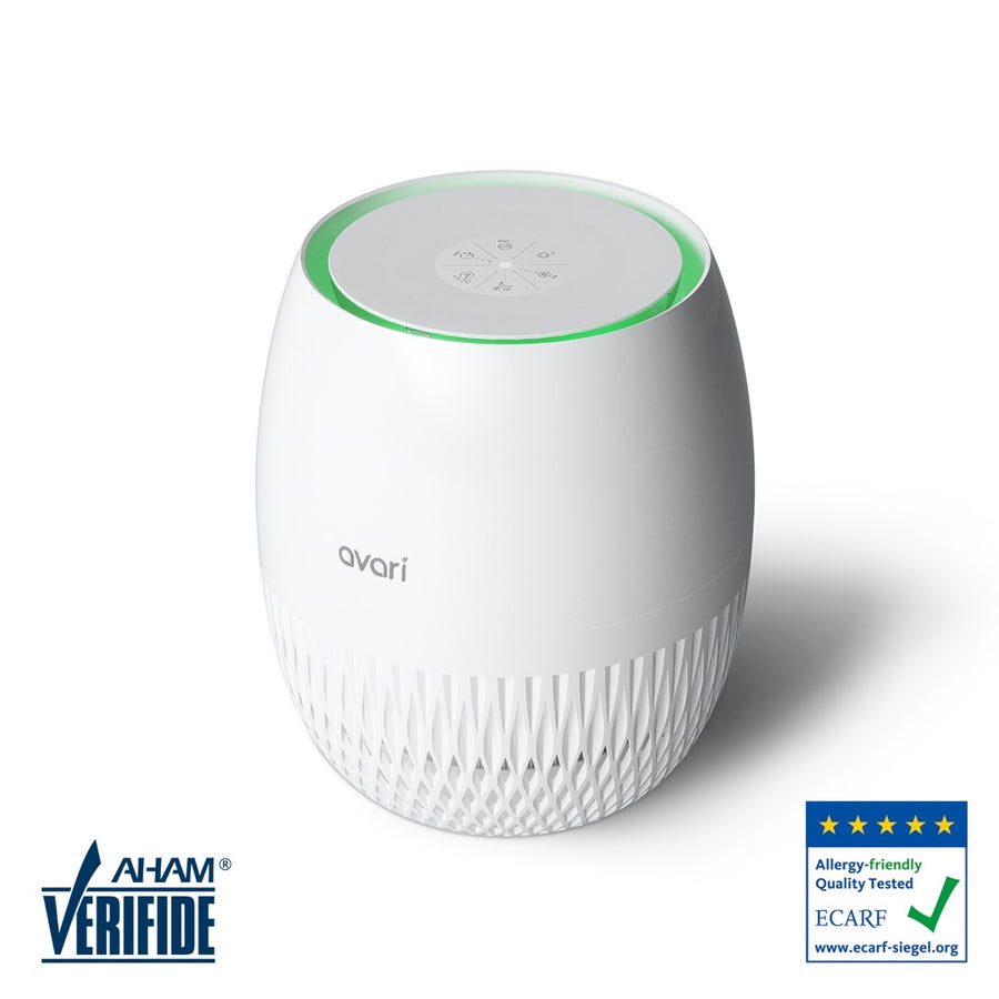 Avari EG HEPA Air Purifier Front and Top View